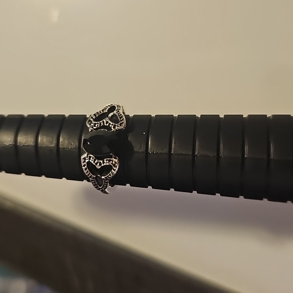 Silver  Tone Heart-Shaped Earrings